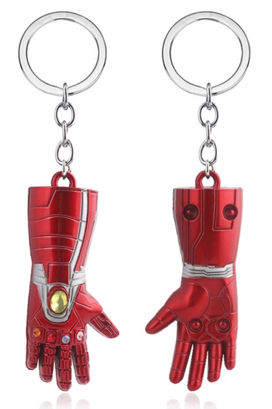 Funny Creative Comic Infinity Gauntlet Pendant Cosplay Red Key Ring