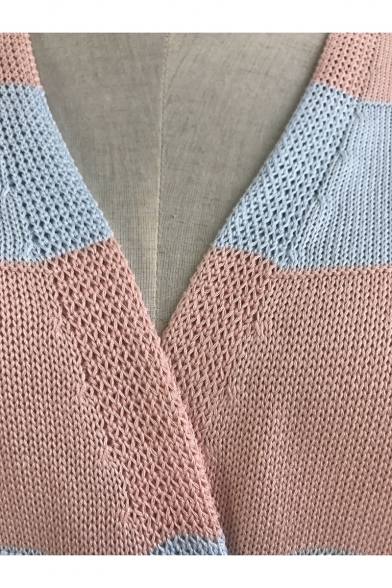 Ladies Patchwork Print Drop Sleeve Ribbed Knit Longline Cardigan