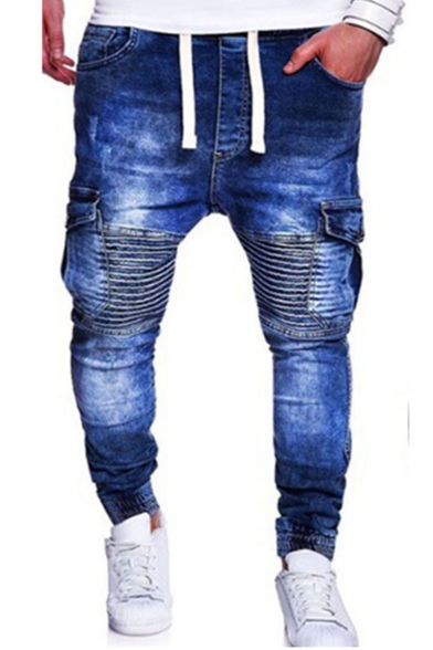 elastic cuff jeans mens