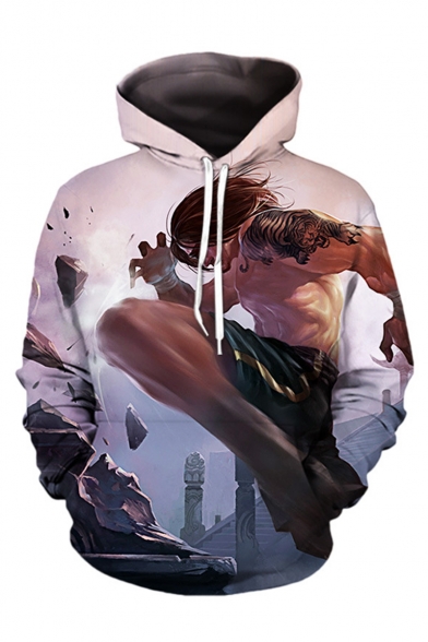 Popular Game Comic Character 3D Printed Long Sleeve Casual Drawstring Pullover Hoodie