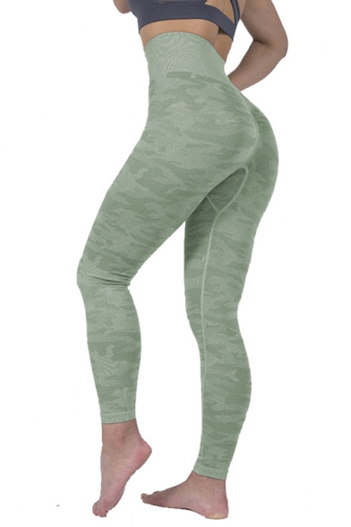Womens New Trendy Fold Over High Waist Camo Print GYM Running Sport Skinny Yoga Leggings Pants