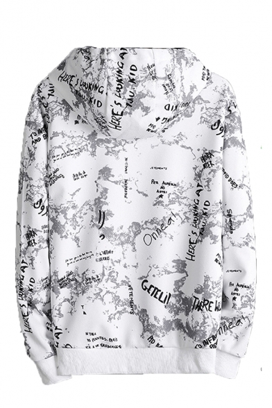 Hot Fashion Camouflage Letter Printed Long Sleeve Casual Loose Fit Drawstring Hoodie