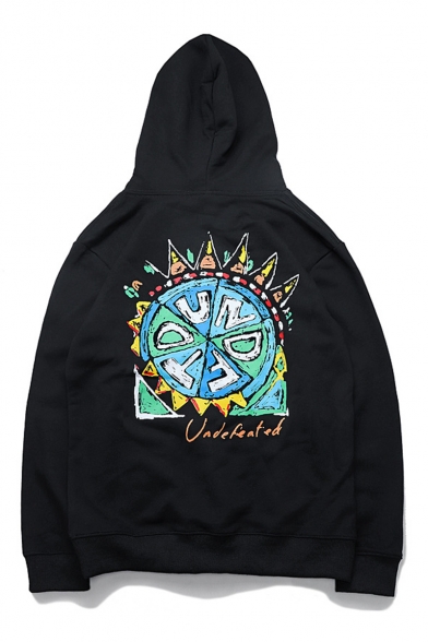 Hot Fashion Undefeated Graphic Printed Long Sleeve Trendy Pullover Hoodie