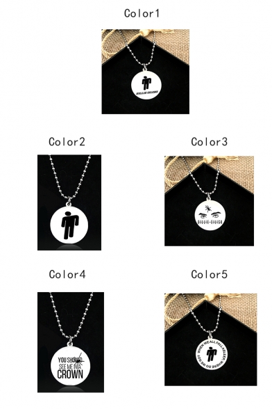 Hot Popular Puppet Figure Logo Spider Eyes Printed Pendant Stainless Steel Necklace
