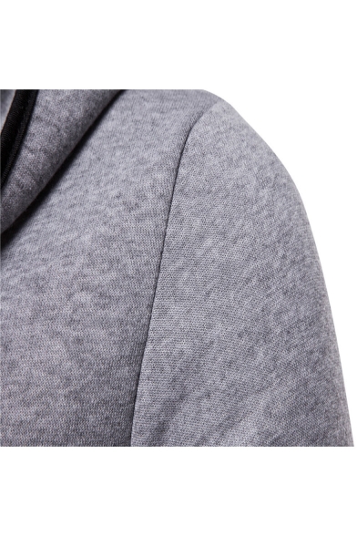 Men's New Trendy Long Sleeve Open Front Plain Longline Slim Fit Overcoat