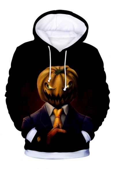 Halloween Clown Joker 3D Printed Long Sleeve Drawstring Pullover Hoodie