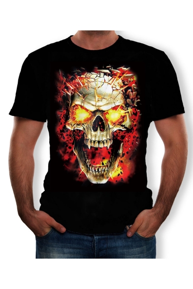 Skulls & Hot Rod Flames T shirt premium soft cotton ethical tee available in a range of colours