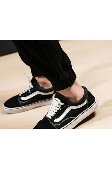 Men's Popular Fashion Colorblock Patched Drawstring Waist Elastic Cuffs Relaxed Fit Casual Tapered Pants