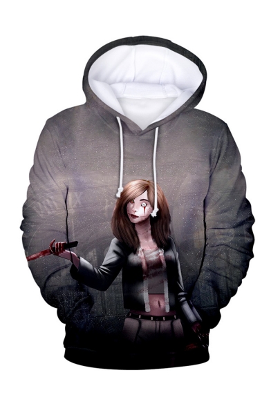 Popular Comic Character 3D Printed Drawstring Hooded Long Sleeve Casual Loose Hoodie