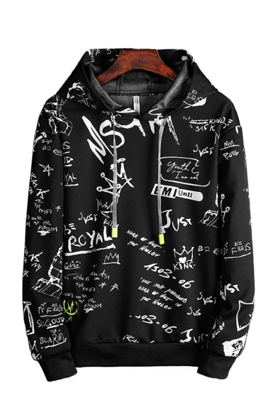 Hot Fashion Mathematical Formula Letter Printed Long Sleeve Casual Pullover Hoodie