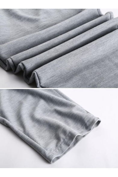 Men's New Fashion Simple Plain Loose Fit Drawstring Waist Cotton Sweatpants with Side Pockets