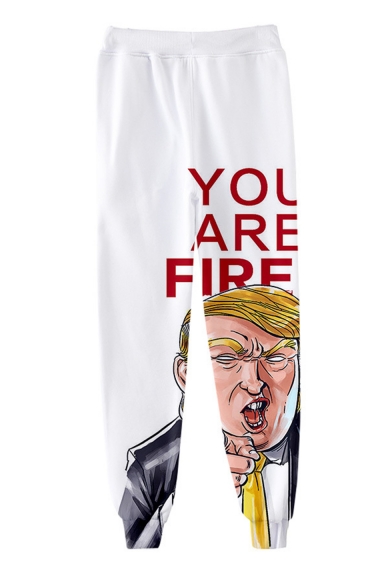 New Arrival Funny Trump 3D Printed Drawstring Waist Casual Loose Joggers Sweatpants