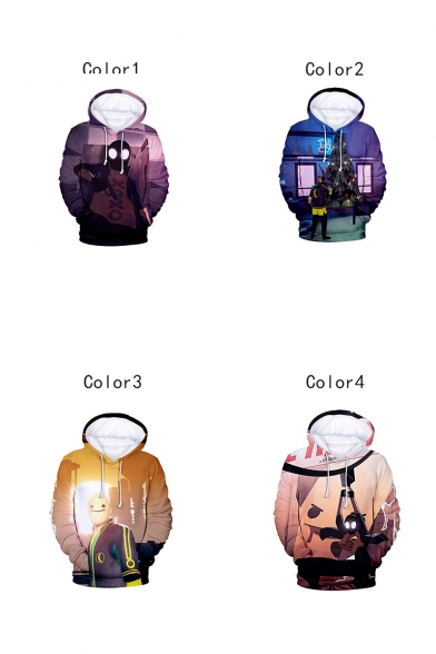 Hot Fashion Game Character 3D Printed Drawstring Hooded Long Sleeve Loose Fit Unisex Hoodie
