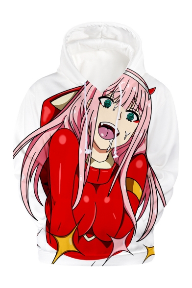 Hot Popular Ahegao Comic Girl 3d Printed Long Sleeves Round Neck