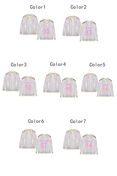Hot Stylish BTS Pattern Long Sleeve Regular Sun Protection ombré Translucent Jacket Coat