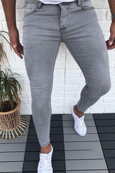 Men's New Fashion Solid Color Casual Slim Pencil Pants