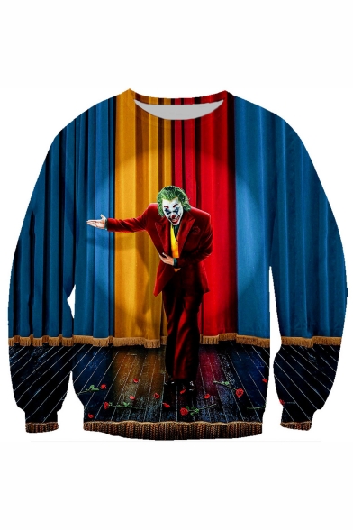 New Arrival Hot Popular Joker 3D Printed Long Sleeve Round Neck Loose Sweatshirts
