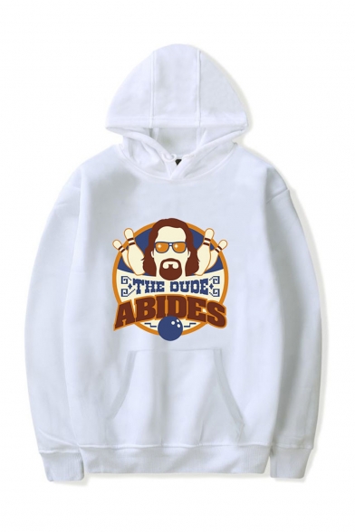 New Fashion The Big Lebowski Letter THE DUDE ABIDES Graphic Printed Long Sleeve Unisex Casual Pullover Hoodie