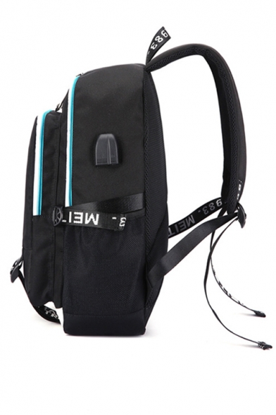 Popular University Badge Logo Patched USB Charge Students Traveling Bag Backpack 29*16*42cm