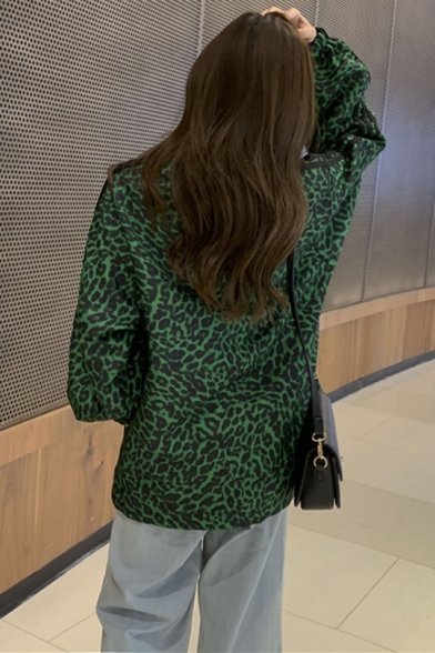 Simple Letter Print Lapel Collar Long Sleeve Stretch Cuffs Reversible Oversized Jacket