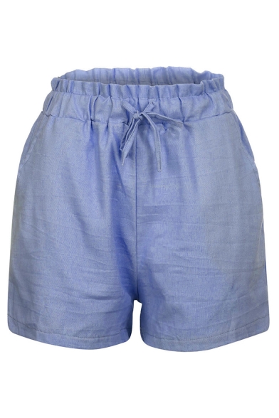 Summer New Arrival Drawstring Waist Cotton Linen Loose Beach Shorts