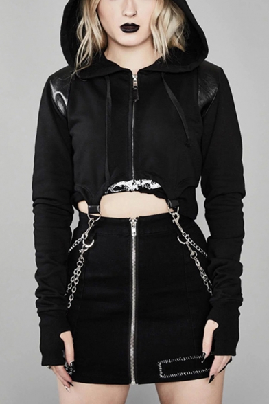 cropped hoodie with zipper