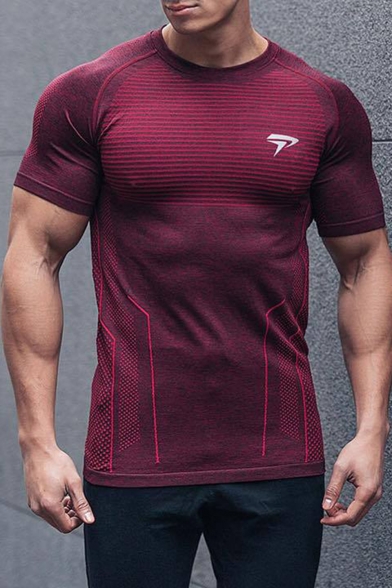 Mens Short Sleeve Round Neck Quick Dry Breathable Plain Cotton Tee