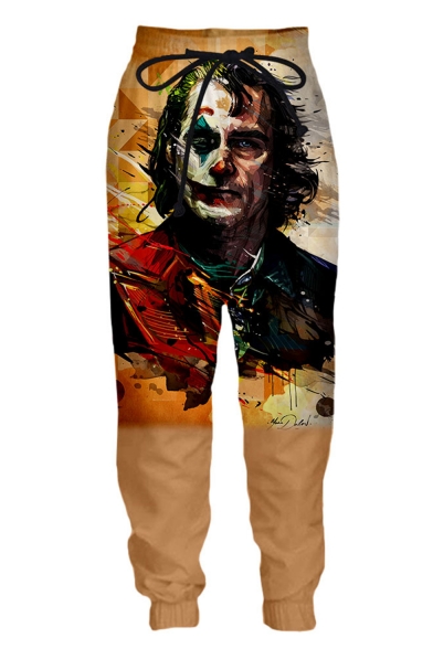 New Fashion Color Block Clown 3D Printed Drawstring Waist Casual Loose Sweatpants