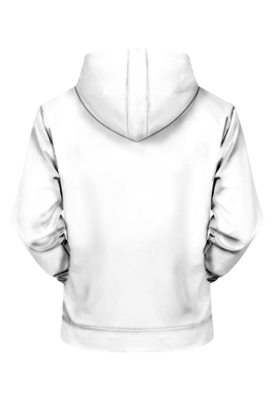 Creative Fashion Blood Hand 3D Printed Drawstring Hooded Long Sleeve Unisex White Casual Hoodie