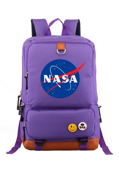 Letter NASA Logo Printed Large Capacity Laptop Bag Travel Bag School Backpack