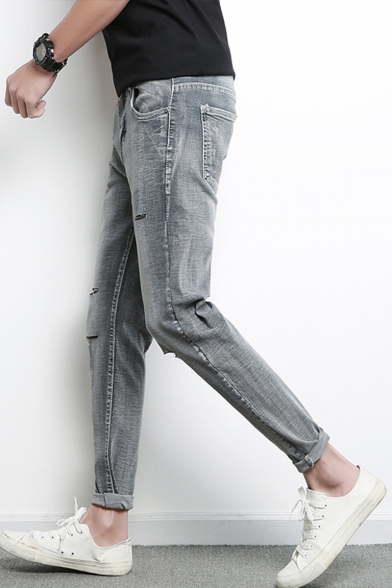 washed grey jeans mens