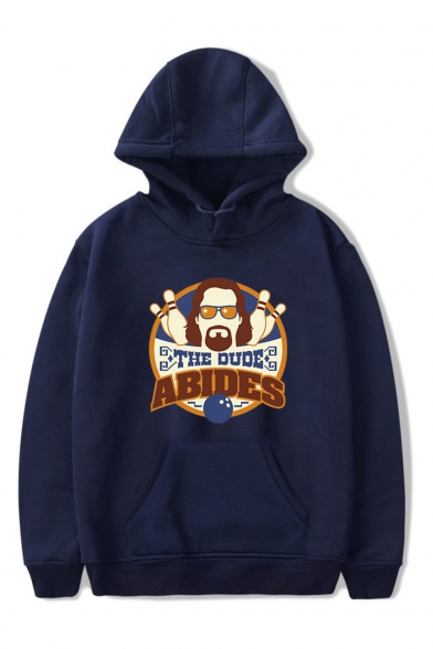 New Fashion The Big Lebowski Letter THE DUDE ABIDES Graphic Printed Long Sleeve Unisex Casual Pullover Hoodie