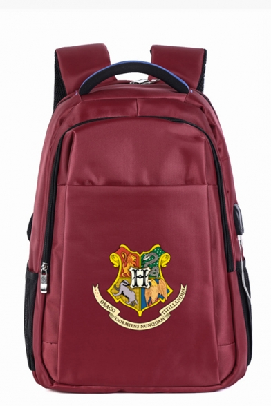 Popular University Badge Logo Creative USB Charge School Bag Backpack 36*16*50cm