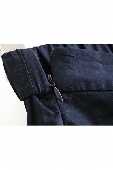 Women Elastic Waist Patchwork-Print Pleated Midi Skirt