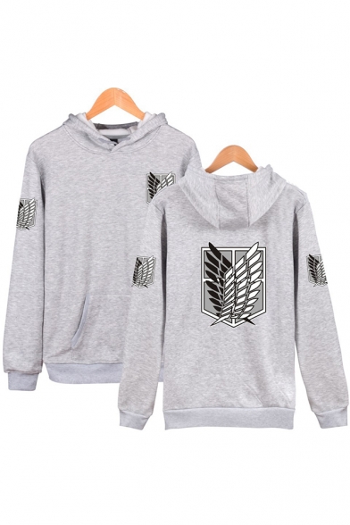 Cool Wing Printed Casual Loose Fitted Pullover Hoodie
