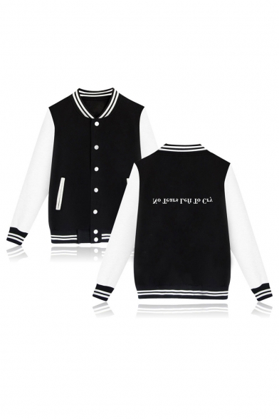 Hot Popular Letter Pattern Stand Collar Long Sleeve Single Breasted Baseball Jacket