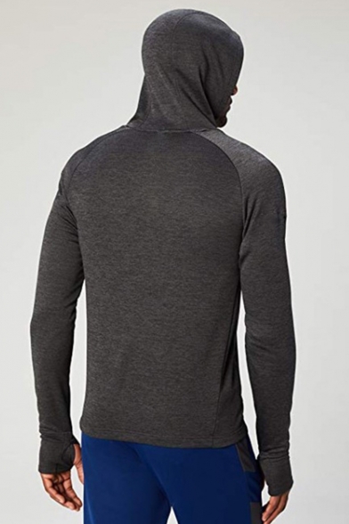 New Arrival Simple Fashion Plain Long Sleeve Slim Fitted Mens Casual Sports Pullover Hoodie