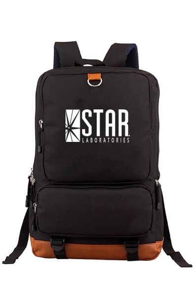 New Fashion Black Letter STAR Printed Students Laptop Bag Backpack 28*14*43cm