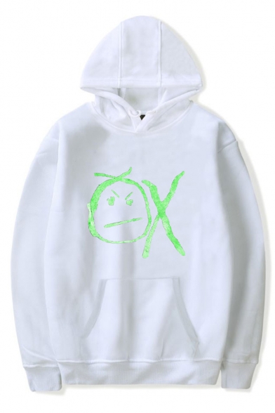Popular Fashion Letter OX Funny Face Printed Long sleeve Casual Sports Hoodie