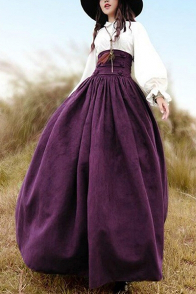 high waisted maxi skirt with belt
