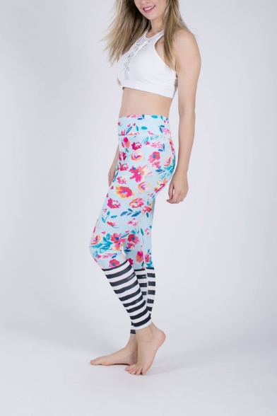 Womens Trendy Floral Printed High Rise Bum Lift Skinny Fit Yoga Leggings Pants