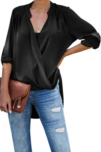 wrap over tops with sleeves