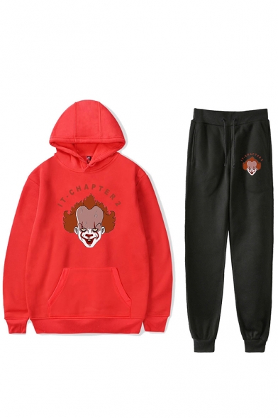 Fashionable IT Clown Figure Pattern Sport Hoodie with Joggers Sweatpants Co-ords