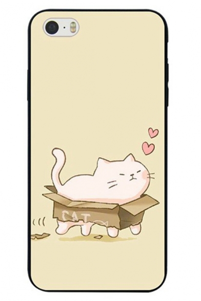 Lovely Cartoon Heart Carton Cat Printed Soft iPhone Case