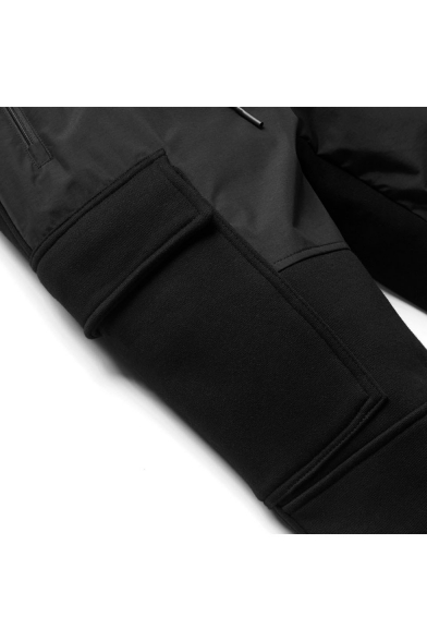Men's New Fashion Simple Plain Drawstring Waist Casual Relaxed Sweatpants Cargo Pants with Side Pockets