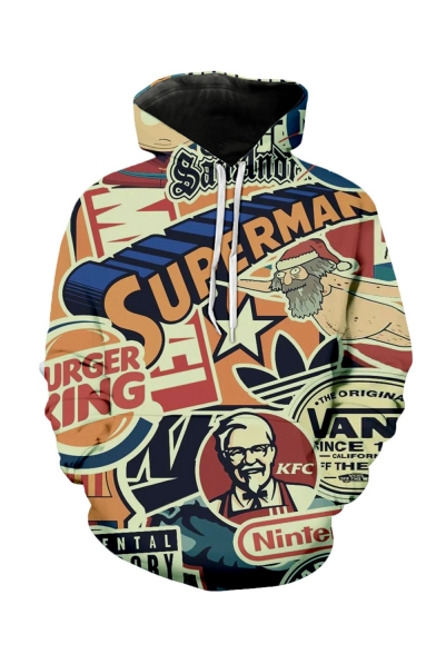New Fashion Letter SUPERMAN Brand Logo Printed Long Sleeve Yellow Casual Loose Hoodie