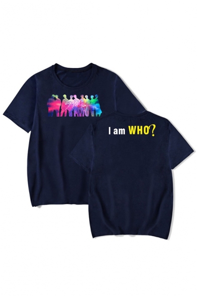 New Popular Kpop Boy Band I AM Who Printed Round Neck Short Sleeve Casual Tee