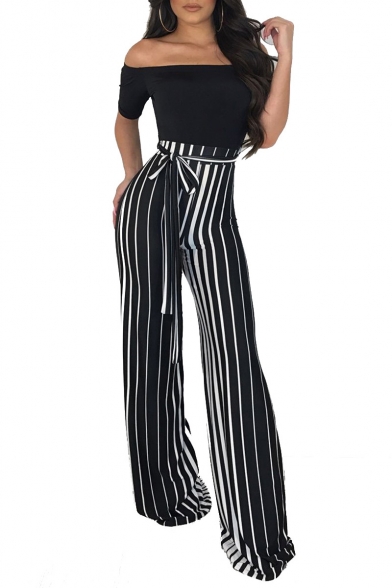 tie waist wide leg jumpsuit