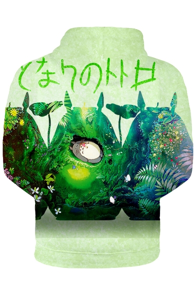 Trendy Green Totoro 3D Printed Long Sleeve Unisex Hoodie