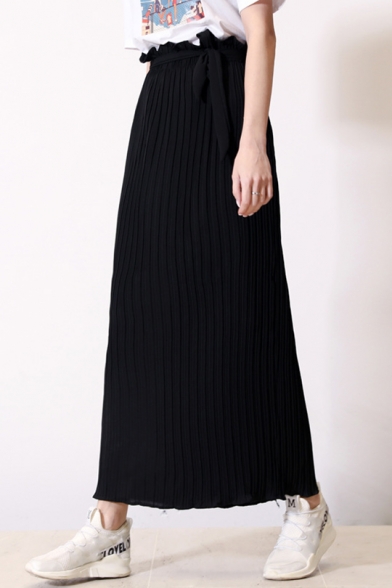 chiffon pleated maxi skirts